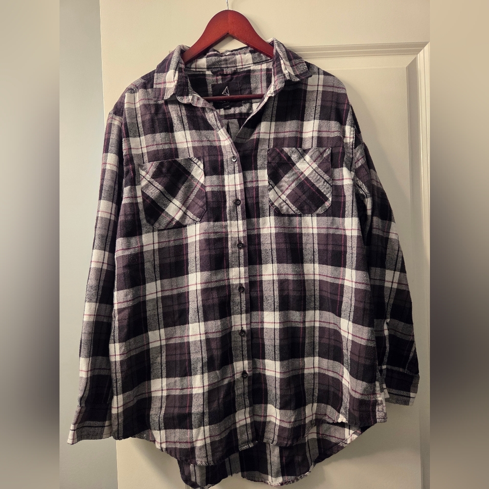 Plaid Button-Up Shirt